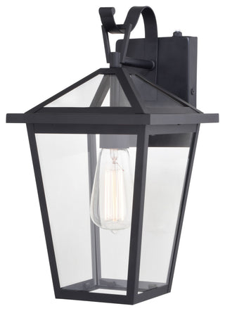Derby 8-in W 1 Light Dusk to Dawn Matte Black Outdoor Wall Lantern Clear Glass