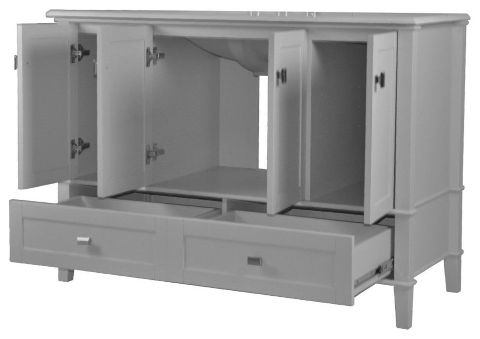 49" Double Vanity, Light Gray With Engineered Stone Top