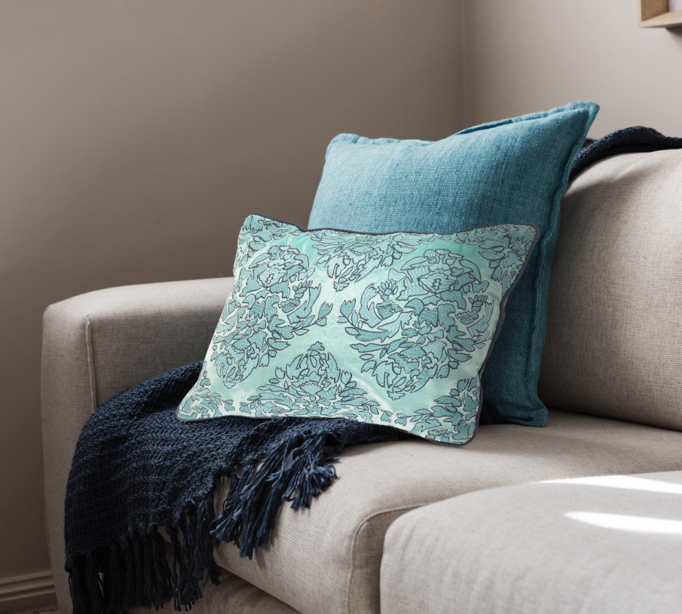Mint and Gray Decorative Throw Pillow