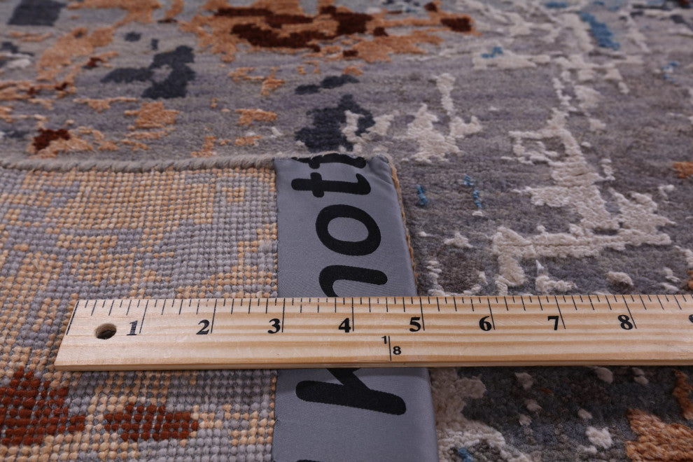 7' 11" X 10' 2" Hand-Knotted Wool and Silk Abstract Rug Q6237