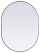 Metal Frame Oval Mirror 30X40 Inch, Silver
