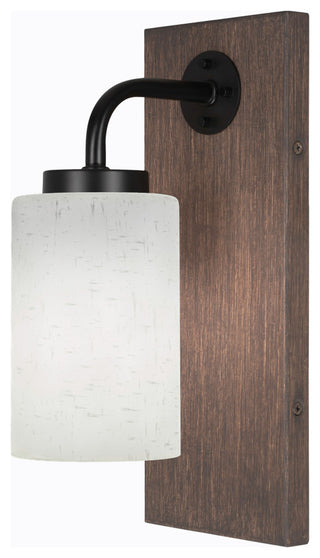 Oxbridge Wall Sconce, Matte Black & Painted Distressed Metal, 4" White Muslin