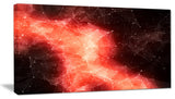 "Red Nebula in Cosmos" Abstract Art Canvas Print, 32"x16"