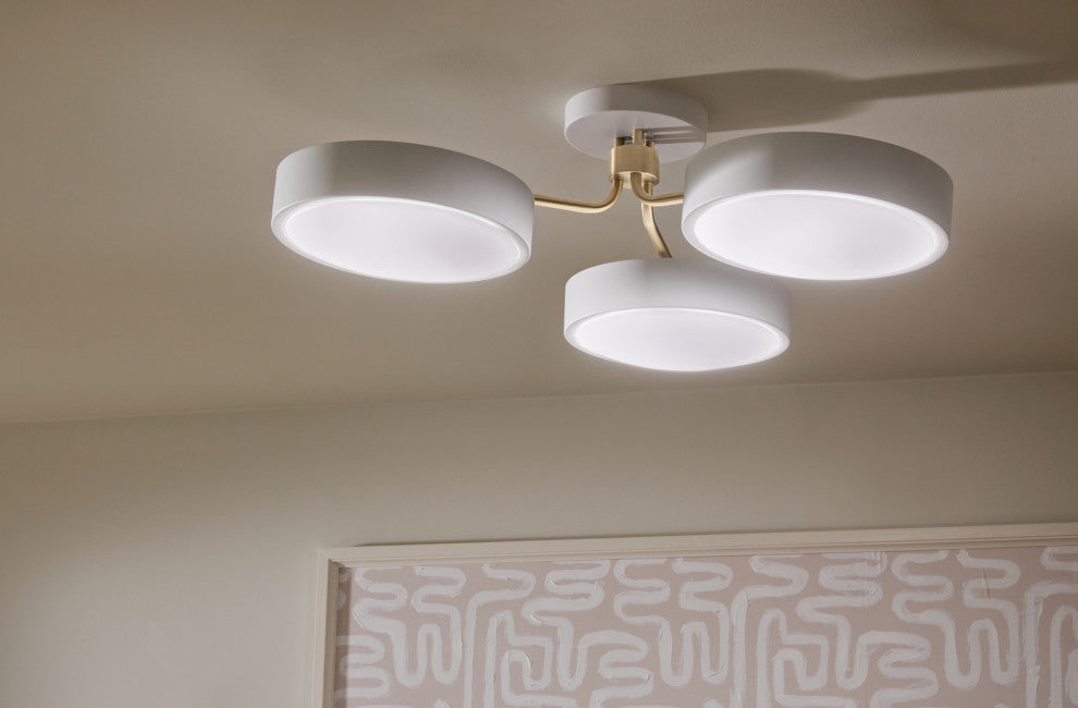 Sago 3 Light Semi Flush Light, White