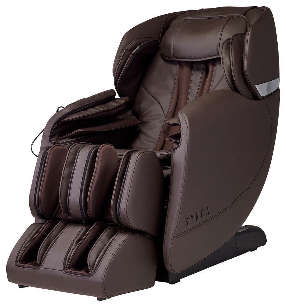 Hisho SL Track Heated Deluxe Zero Gravity Massage Chair, Brown