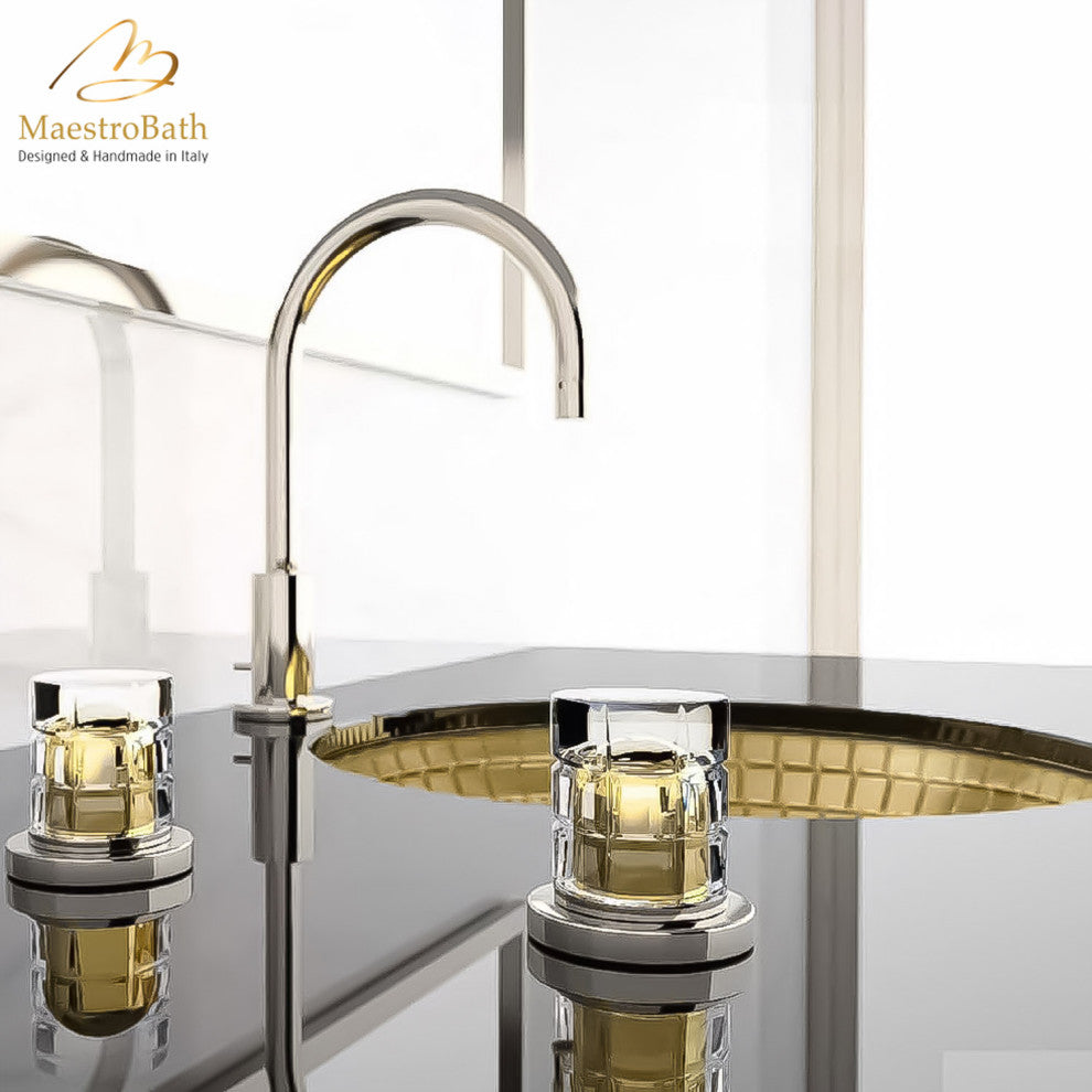 Mosaic Undermount Glass Luxe Sink, Gold