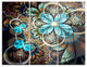 "Colorful Fractal Flowers With Blue Shade" Metal Wall Art, 3 Panels, 36"x28"