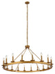 18-Light Wagon Wheel Chandelier Industrial Candle Pendant Lights, Gold