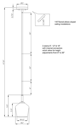 1-Light Mini Pendant, Black