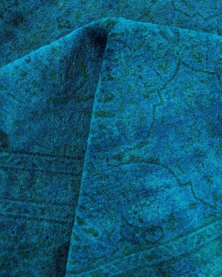 Overdyed, One-of-a-Kind Hand-Knotted Area Rug Blue, 6'1"x8'10"
