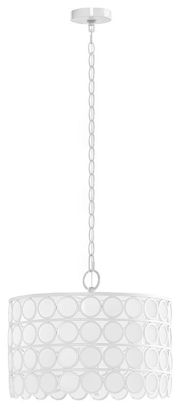 Hampton Hill Abbot 4-Light Glass Drum Shaped Chandelier, White