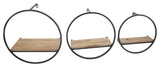 Sagebrook Home Wood/Metal Wall Shelves Organizer, Set of 3