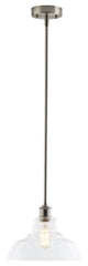 Lucera Industrial Factory Pendant, Brushed Nickel, Fixture Only
