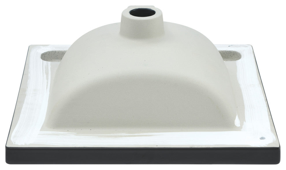 18" Ceramic Square Vanity Sink Top, Matte Black