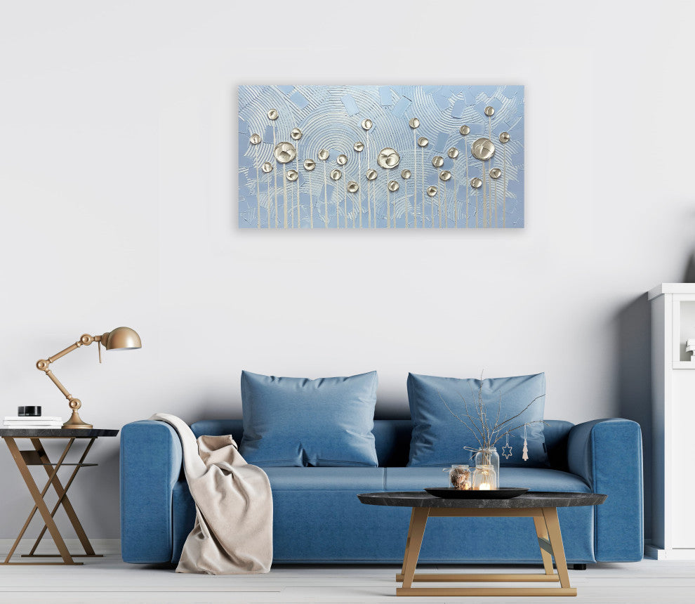 Modern Floral Abstract Hand-Painted Textured Canvas Art