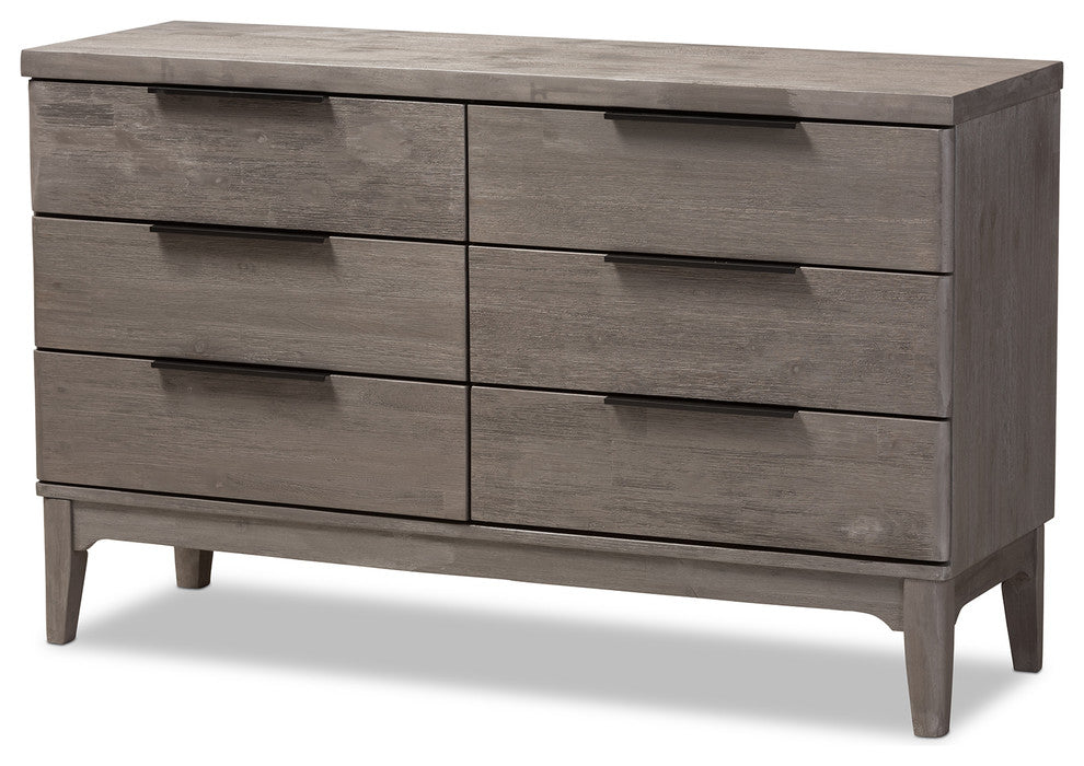 Nash Rustic Platinum Wood 6-Drawer Dresser