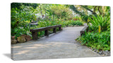 Stone Pathway into Garden, Landscape Canvas Art Print, 60"x28"