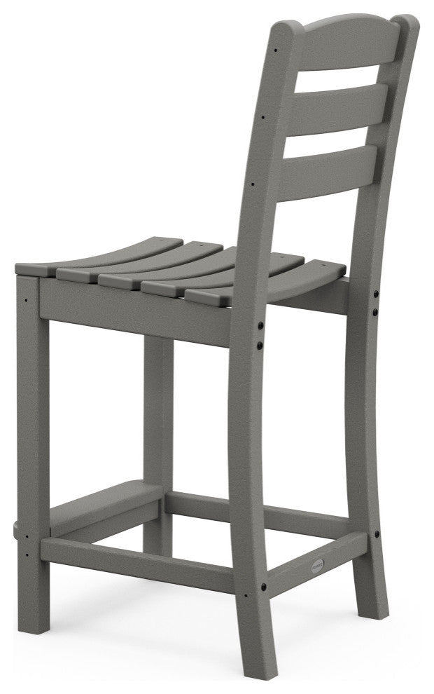 Polywood La Casa Cafe Counter Side Chair, Slate Gray