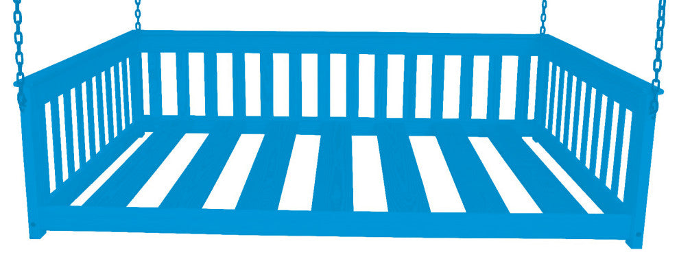 Misson Hanging Daybed, Caribbean Blue, Full, With Chain