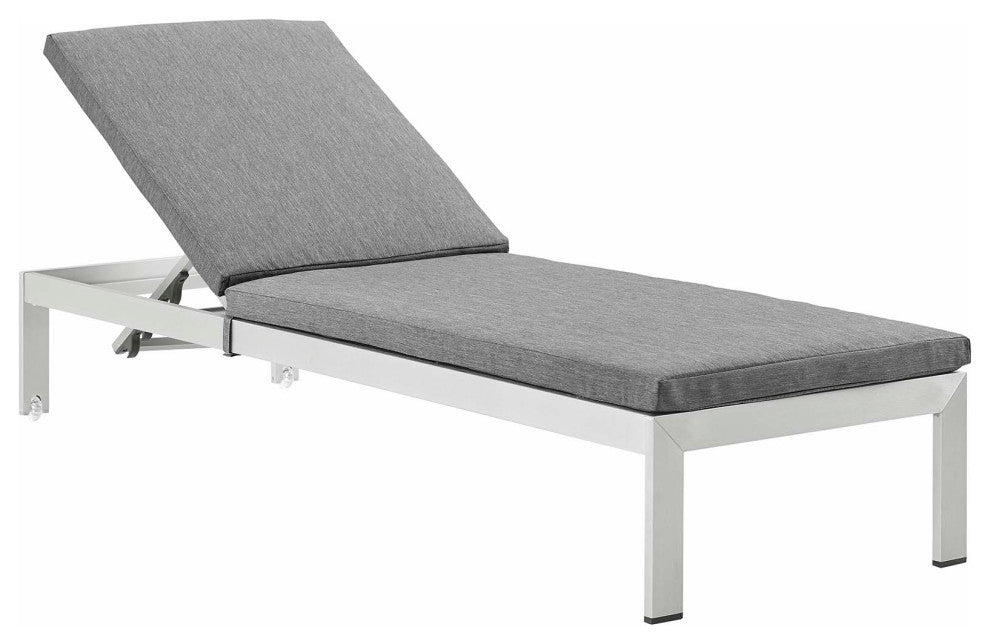 Shore Chaise with Cushions Outdoor Patio Aluminum, Set of 6