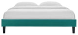 Reign Full Performance Velvet Platform Bed Frame-Teal