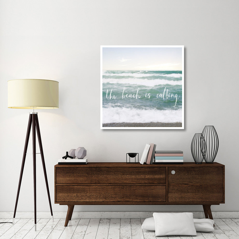 "The Beach is Calling" Digital Paper Print by Laura Marshall, 42"x42"