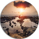 Rocky Coastline Sunset Africa, Beach Round Metal Wall Art, 23"