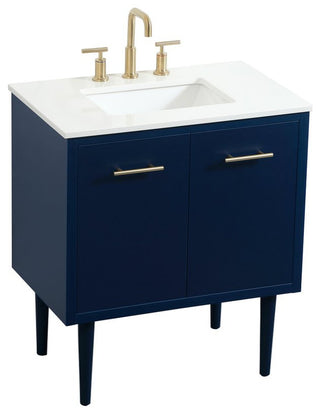 Home Living 19" Midcentury Modern Blue-Light Bathroom Vanity