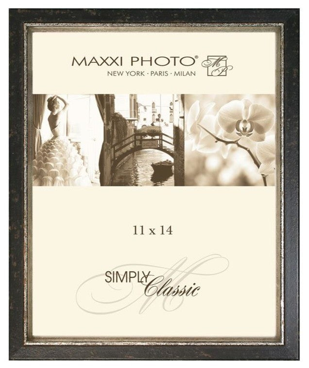 Lucca Antique Frame, Black With Silver, 16"x20"