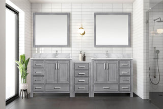 Lexora Coraline Double Bath Vanity Distressed Gray 92 With Countertop & Mirror
