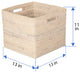 Loma Decorative Square Rattan Storage Basket With Handles, Honey-Brown, Latte