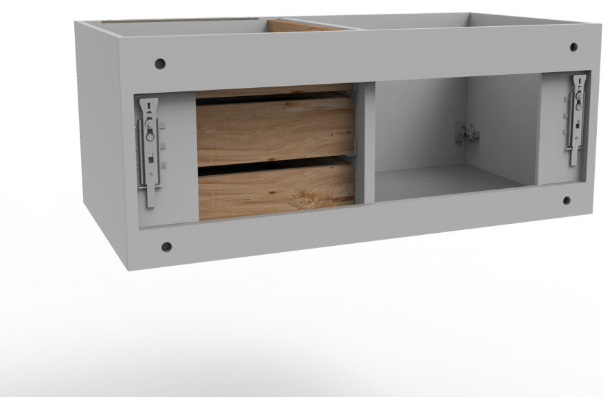 CastelloUSA Alpine 36" Wall Mounted Vanity, Base Only, Gray, Brushed Nickel