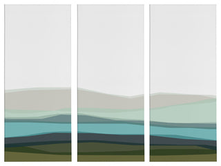 Blue Lake Canvas Art Set by The Creative Bunch Studio, Assorted 3 Piece 12x28