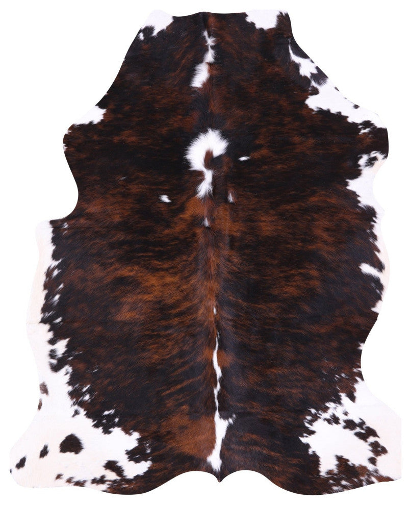 6' 4" X 5' 2" Tricolor Natural Cowhide Rug C1894