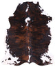 6' 4" X 5' 2" Tricolor Natural Cowhide Rug C1894