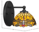Capri 1-Light Wall Sconce, Matte Black/Amber Dragonfly Art