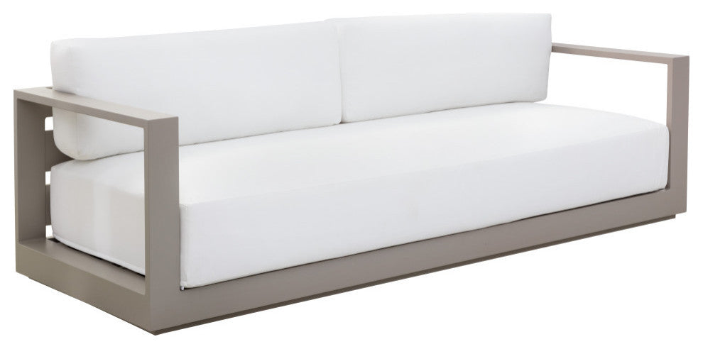 Tavira Sofa, Greige, Stinson White