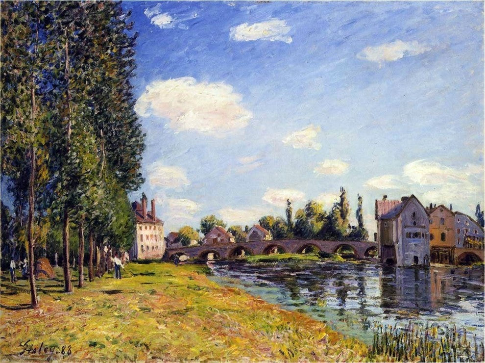 Alfred Sisley Pont Moret in Summer, 21"x28" Wall Decal Print