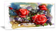 Large Red Roses Composition, Floral Art Canvas Print, 32"x16"