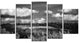 "Green Hills Under Cloudy Sky" Extra Large Wall Art Landscape, 5 Panels, 60"x32"