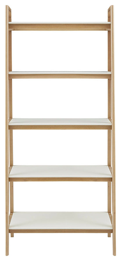 Madison Park Parker Mid-Century Modern Natural Wood Bookshelf, Natural