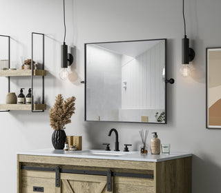 Home Living 30x36 Pivot Mirror, Black