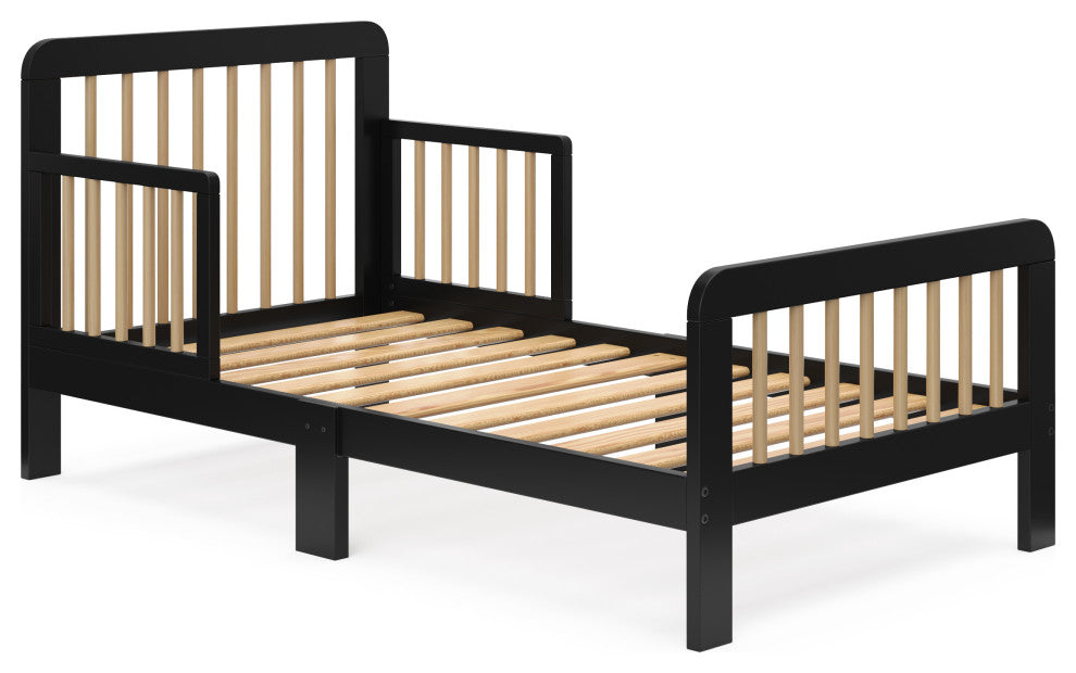 Storkcraft Pasadena Toddler Bed, Black With Driftwood