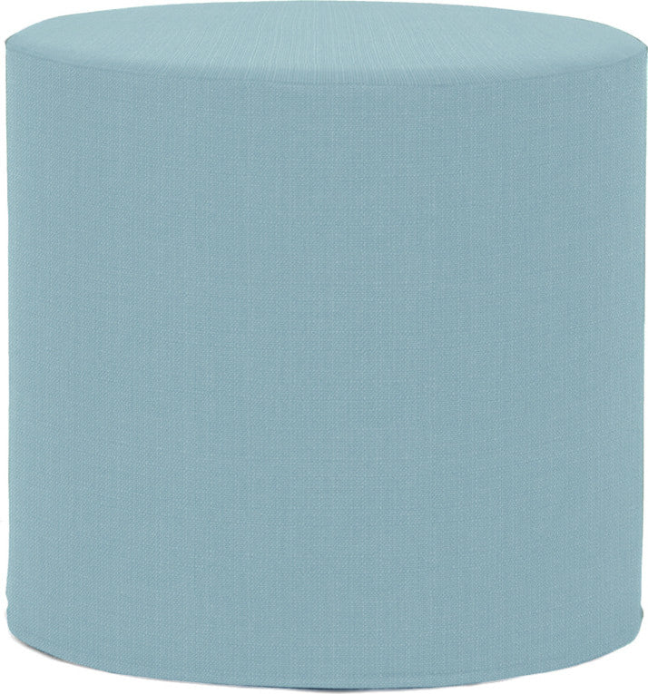 No Tip Cylinder Ottoman with Cover, Atlantis White