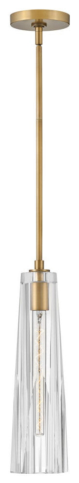 Fredrick Ramond Cosette Extra Small Pendant, Heritage Brass With Clear Glass