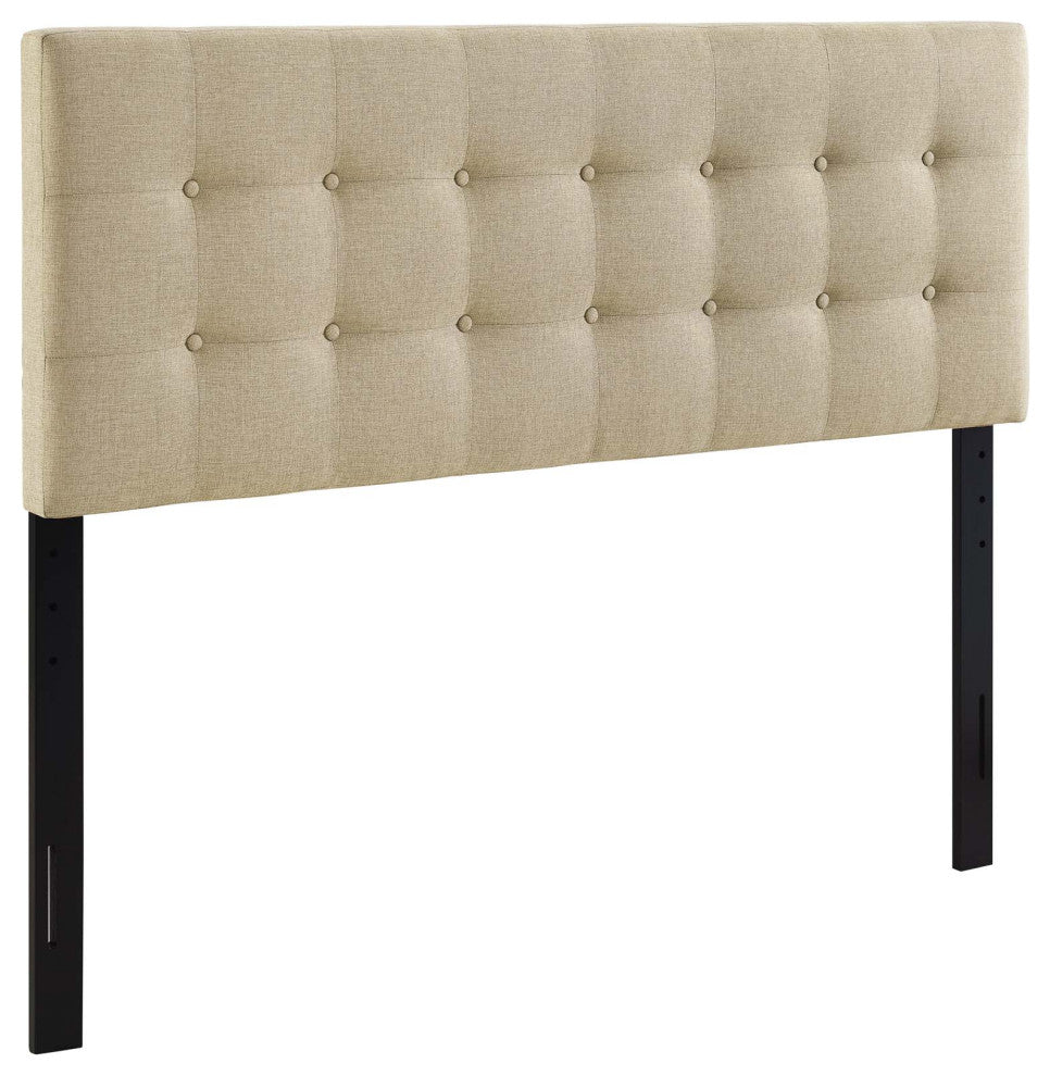 Modway Bedroom Emily Full Fabric Headboard, Beige