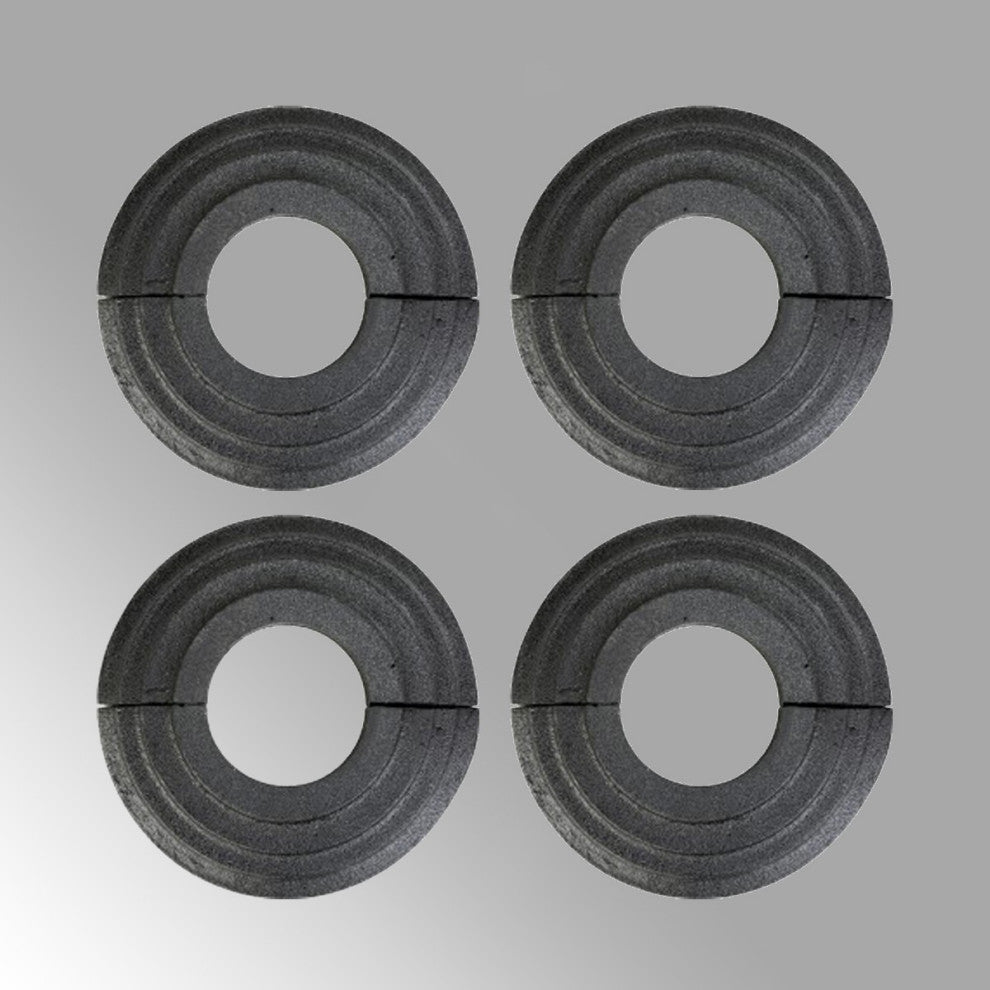 Radiator Flanges Black Aluminum Escutcheon 1 1/4'' ID Pack of 4