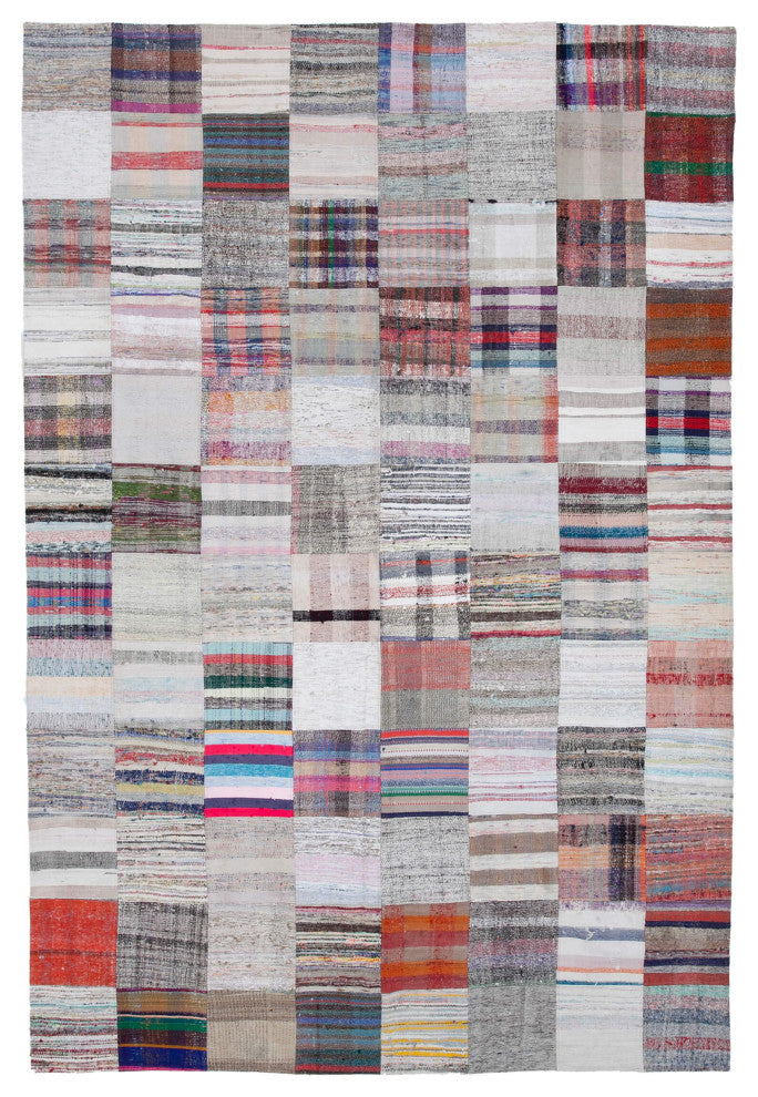 Rug N Carpet - Handmade Oriental 7' 11'' x 11' 9'' Rustic Patchwork Kilim Rug