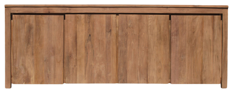 Recycled Teak Wood Valencia Large Bathroom Linen Cabinet With 4 Doors