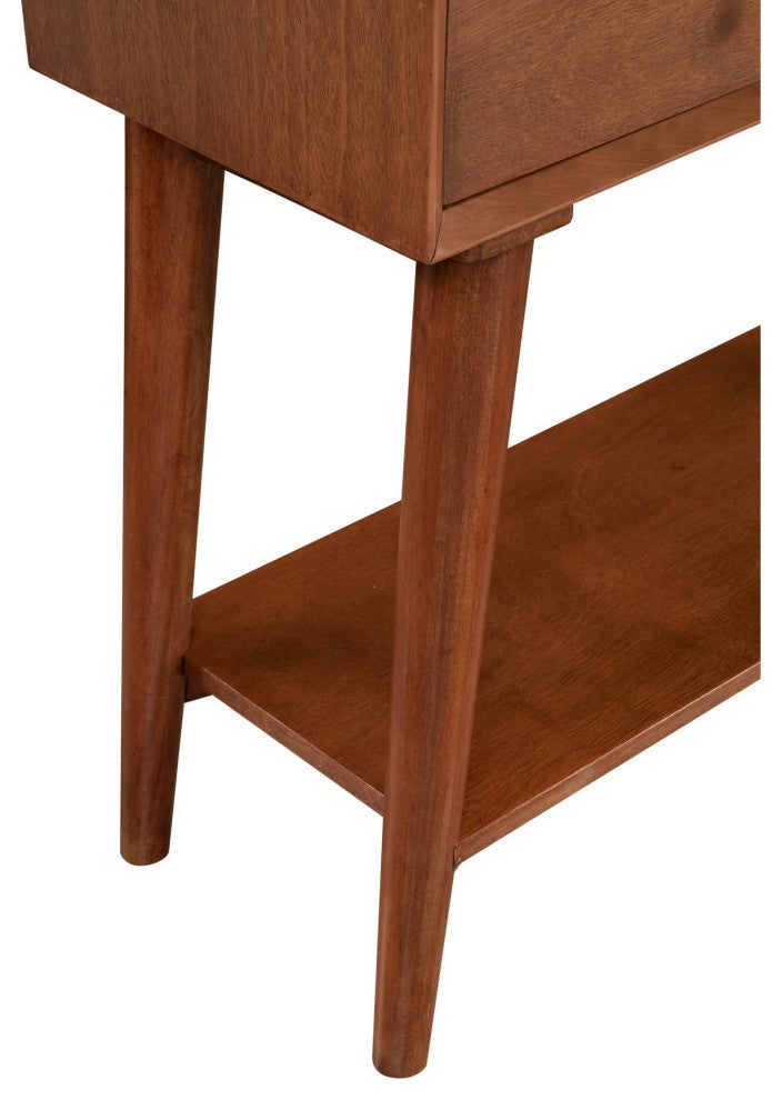 Benzara BM261864 Console Table With 2 Drawers and Angled Legs, Brown